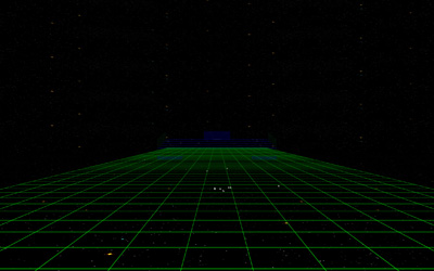 A light green grid in space
